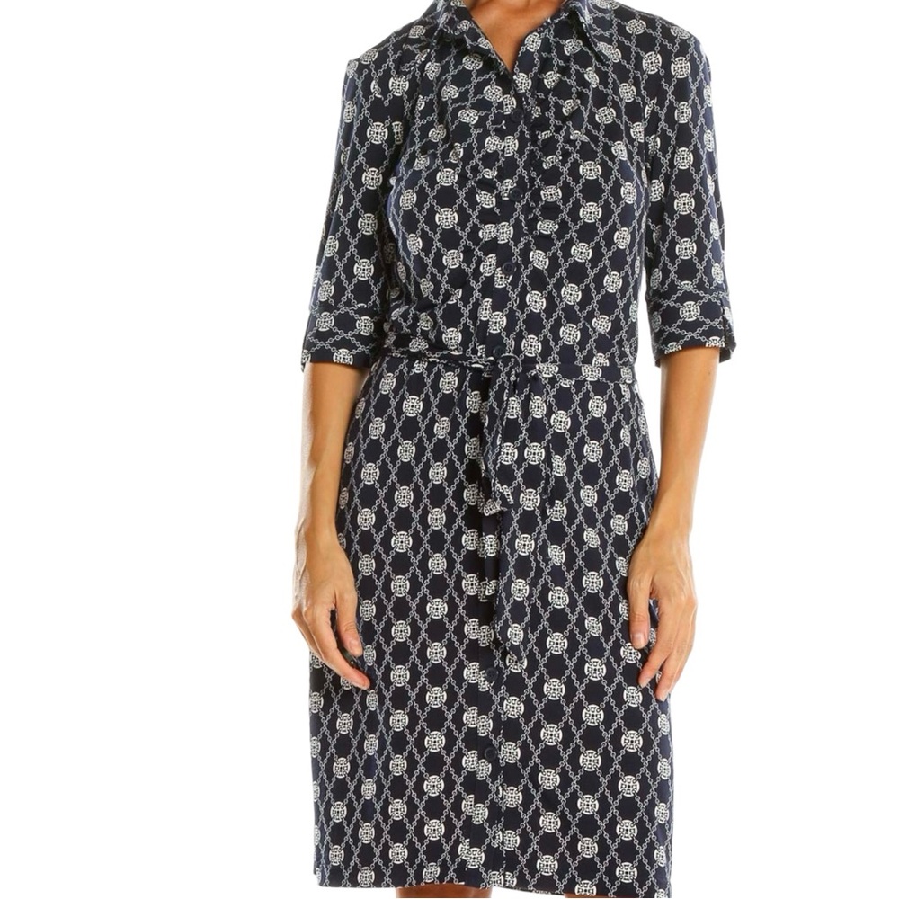 Laundry by Shelli Segal Blue Pattern Dress Sz 10